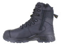 JCB Trencher Mens Composite Toe/Midsole MET-Guard Side-Zip Work Boots, black heavy-duty safety work boots with side zipper, lace-up front, and durable construction for industrial work.