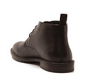 Thomas Crick Hutchins Mens Classic Leather Chukka Lace Up Ankle Boots, black leather shoes with a smooth finish and sturdy sole.