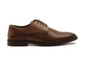 Thomas Crick Lanner Mens Lace Up Plain Toe Formal Leather Smart Shoes, a brown polished leather dress shoe with a sleek design and lace-up front.