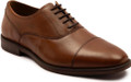 Thomas Crick Merlin Mens Lace Up Derby Formal Leather Smart Shoes, brown polished leather dress shoe with a sleek design and lace-up closure.