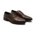 Thomas Crick Merlin Mens Lace Up Derby Formal Leather Smart Shoes, brown polished leather dress shoes with lace-up closure and sleek design.