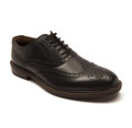 Thomas Crick Waldew Men's Lace Up Brogue Casual Leather Smart Shoes, elegant black leather dress shoes with classic brogue detailing and lace-up closure.