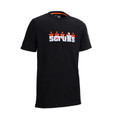 Scruffs Graphic Mens Classic Short Sleeve Professional Work T-Shirt, black t-shirt with Scruffs logo and graphic design on the front.