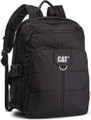 Caterpillar Brent 15.6-inch Rucksack Backpack, black backpack with multiple compartments, padded shoulder straps, and CAT logo on front pocket for school, work, or travel.
