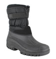 GroundWork Womens Muckers Mukker Stable Winter WaterProof Lined Snow Boots, black waterproof winter snow boots with a zip and buckle strap for winter, stable and work outdoor activities.