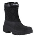 GroundWork Womens Muckers Mukker Stable Winter WaterProof Lined Snow Boots, black waterproof insulated snow boots with quilted fabric upper, zip closure, and rugged sole for winter outdoor activities.