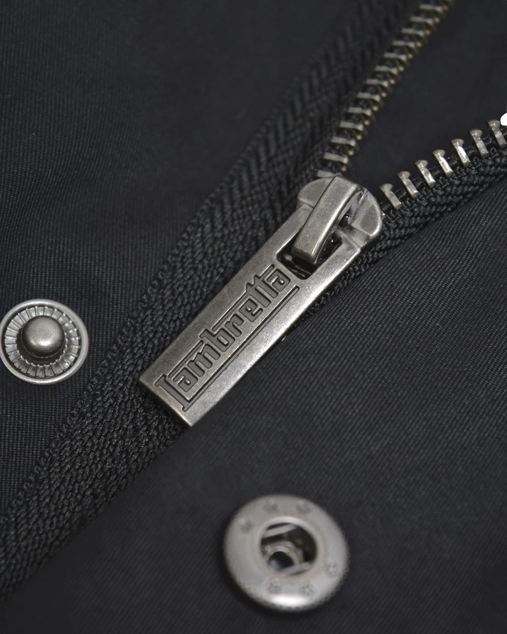 ジャケット・アウター Jonny wolf leather long parker Lambretta Mens Shower Resistant Hooded Classic Badge Fishtail