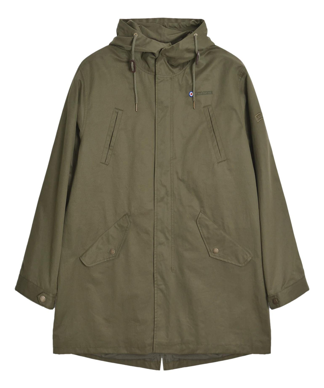 ジャケット・アウター Jonny wolf leather long parker Lambretta Mens Shower Resistant Hooded Classic Badge Fishtail