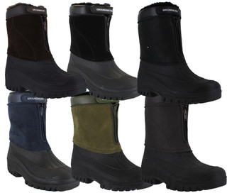 GroundWork LS88 Mens Mucker Stable Yard Waterproof Winter Snow Zip Boots Wellies