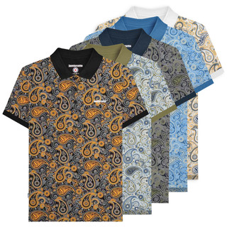 Lambretta Mens Classic Paisley Print Mod Retro Ska Casual Polo