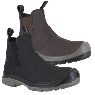 Grafters M371 Mens Dealer Pull On Safety Steel Toe/Midsole Boots