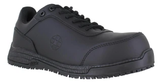 Anvil Traction Ohio Mens/Womens S1P SRC Safety Work Trainers, black safety work trainers with durable construction, slip-resistant sole, and reinforced toe for industrial safety.