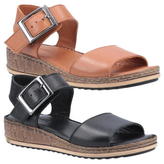 Hush Puppies Ellie Womens Slingback Wedge Heeled Buckle Sandals - WIDE
