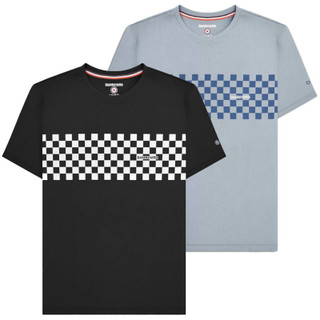 Lambretta Mens Classic Retro Two Tone Panel Mod Ska T-Shirt