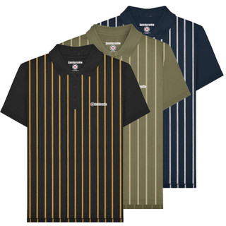 Lambretta Mens Classic Retro Pinstripe Mod Ska Casual Polo Shirt