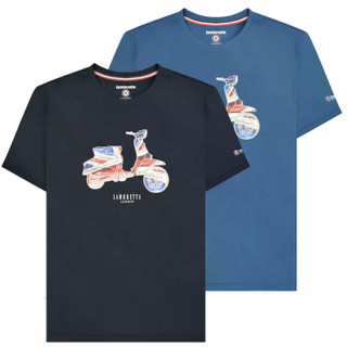 Lambretta Mens Classic Carnaby Scooter Mod Ska Casual T-Shirt