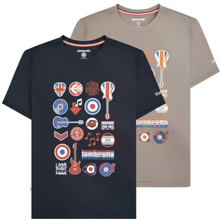 Lambretta Mens Classic Carnaby Music Graphic Casual T-Shirt