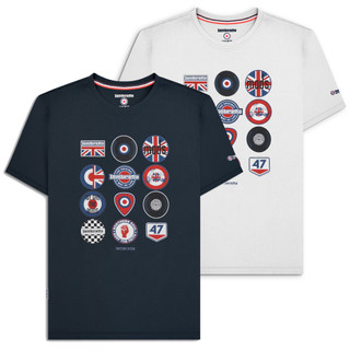 Lambretta Mens Multi Badges Mod Ska Casual T-Shirts