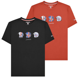 Lambretta Mens Scooter Helmet Graphic Mod Ska Casual T-Shirts