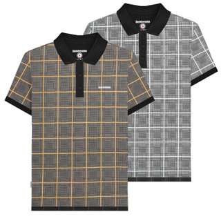 Lambretta Mens Prince of Wales Check Mod Ska Casual Polo