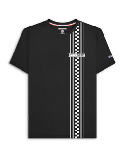 Lambretta Mens Two Tone Stripe Classic Mod Ska Casual Smart T-Shirt