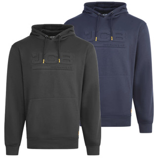 JCB Embosed Mens Trade Work Pull Over Sweat Shirt Hoodie
