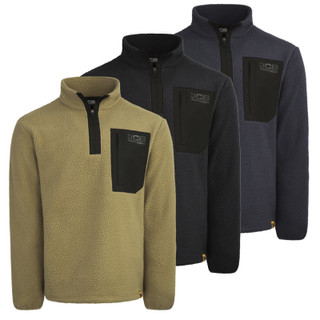 JCB Borg Mens Fleece Trade Work Pull Over Warm 1/4 Zip Sweat Shirt