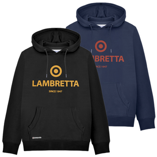 Lambretta Mens Classic Brand Pull Over Sweatshirt Hooded Hoodie