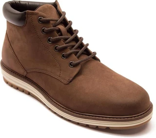Thomas Crick Wells Mens Classic Smart Leather Chukka Ankle Boots, brown leather ankle boots with lace-up closure and cushioned sole.