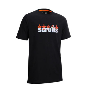 Scruffs Graphic Mens Classic Short Sleeve Professional Work T-Shirt, black t-shirt with Scruffs logo and graphic design on the front.