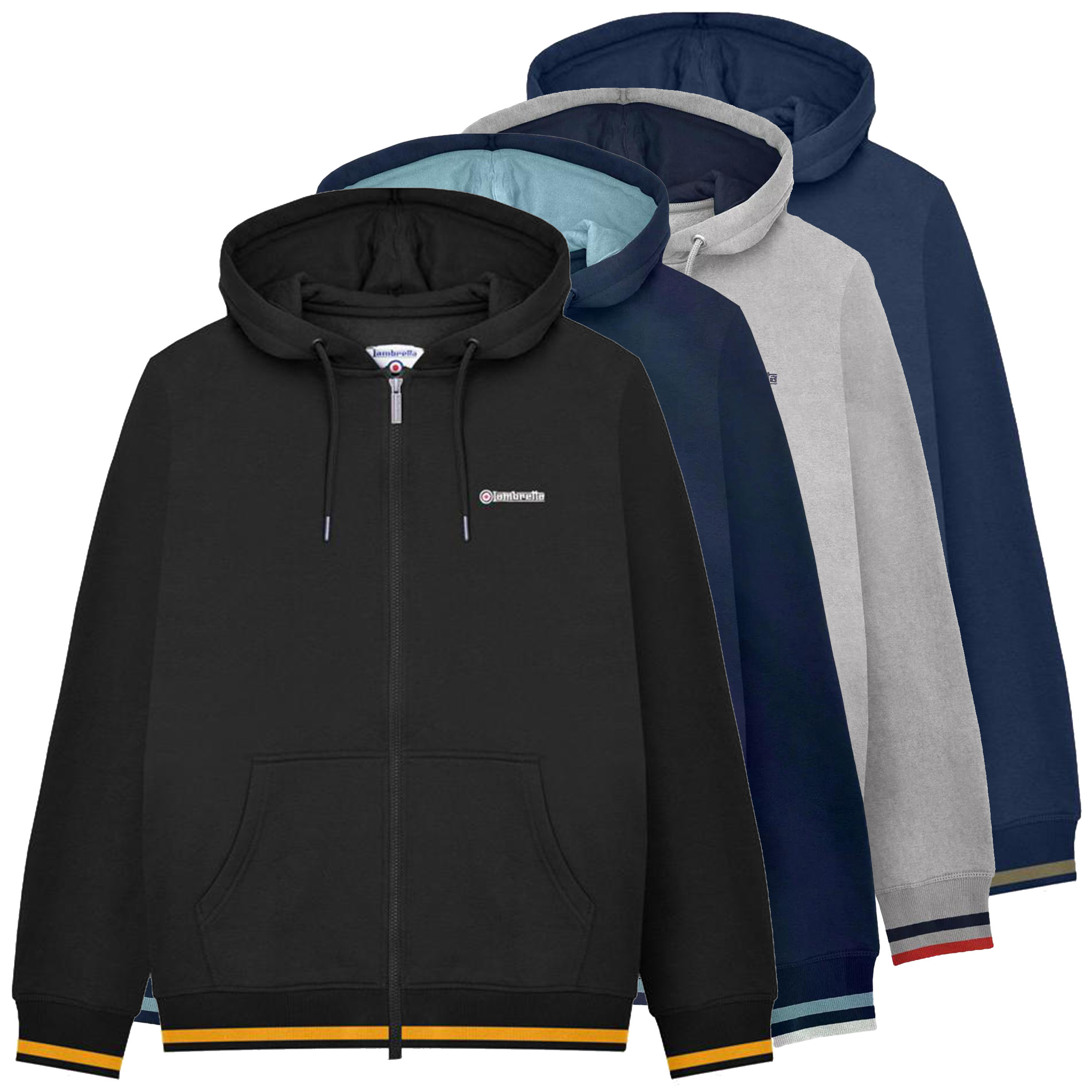 Lambretta Mens Original Full Zip Classic Target Hooded Hoodie - Main Image