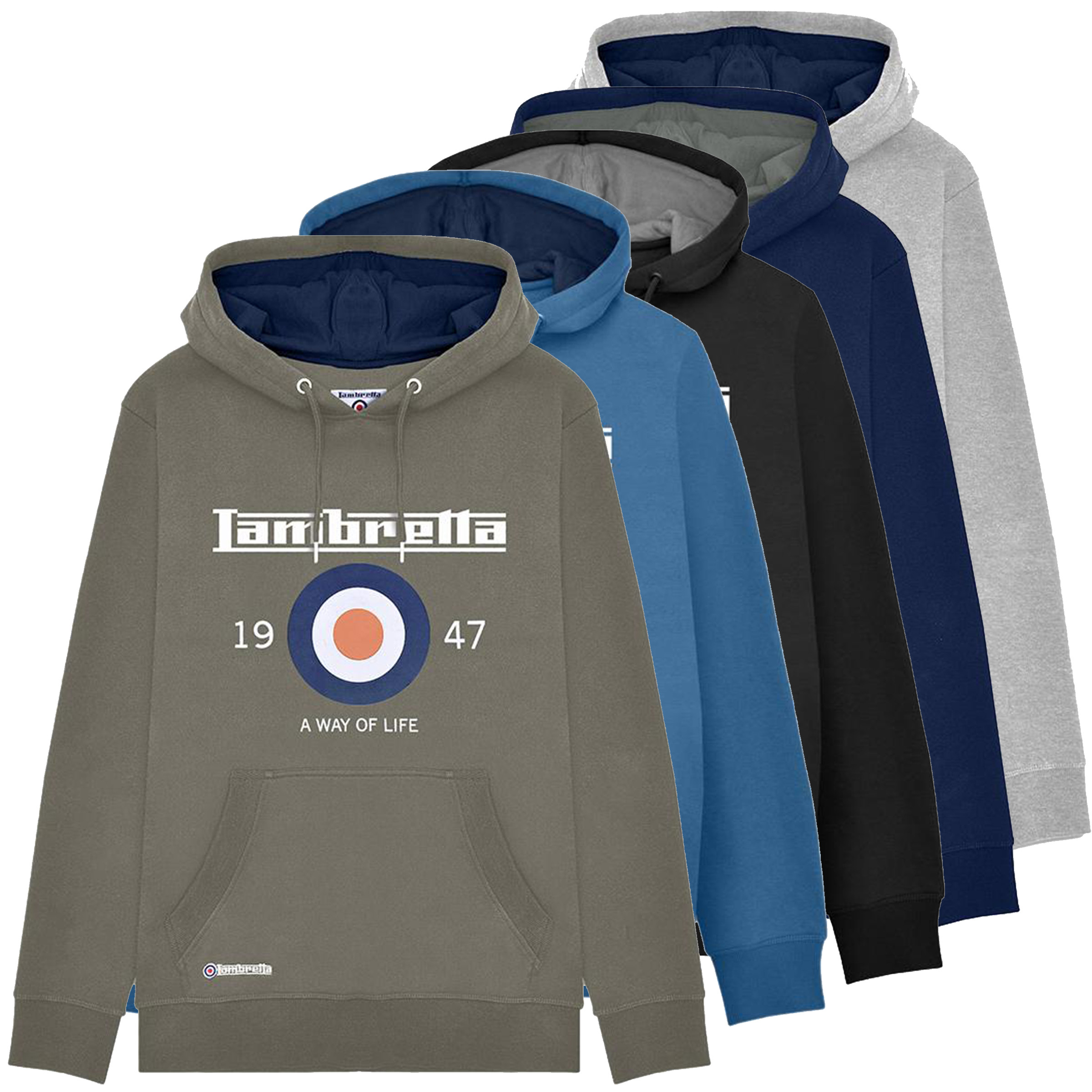 Hooded Jacket Lambretta Fleece Argyle Lambretta Jumpers Lambretta