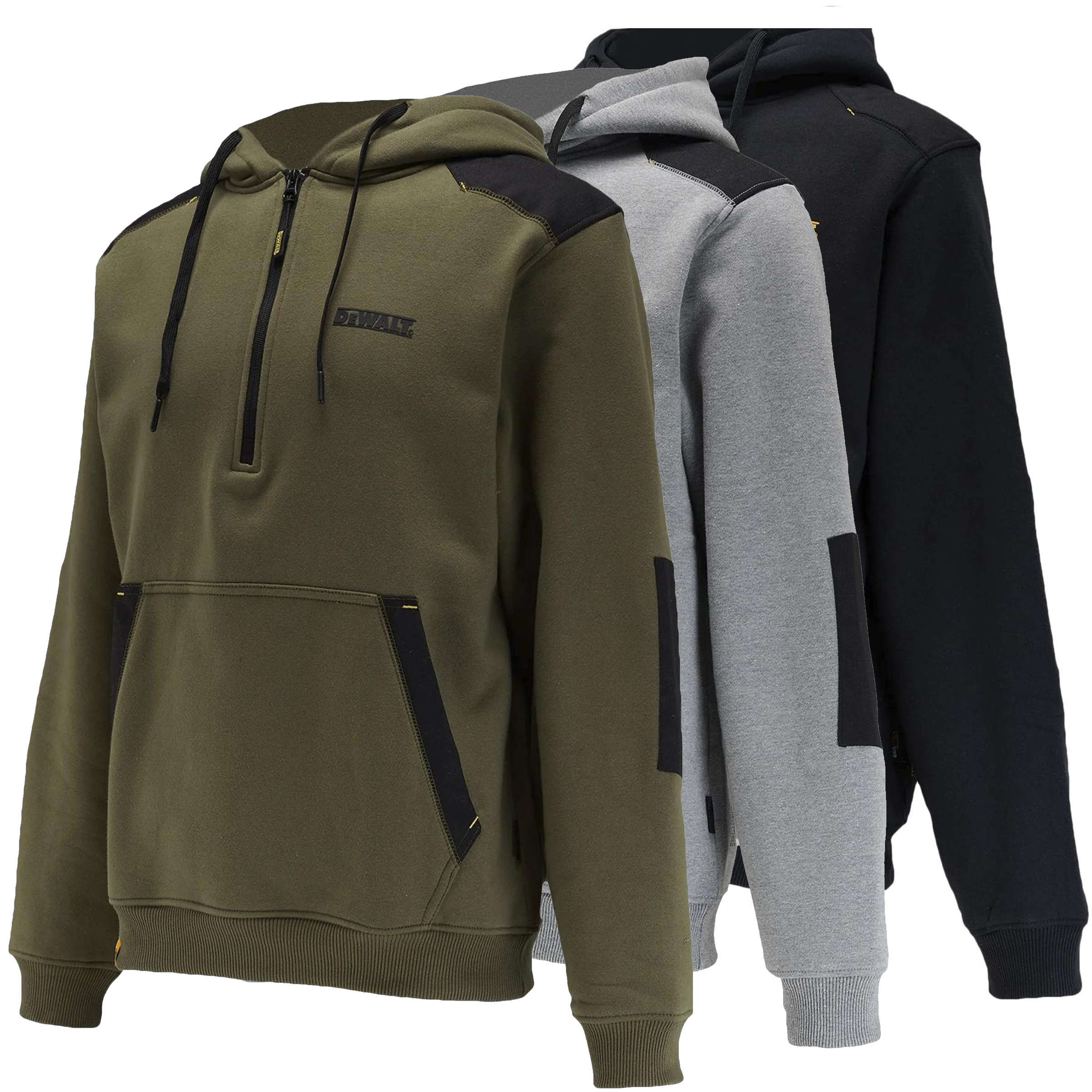 DeWalt Tough Mens Work Wear Warm Hooded Sweat Shirt Jumper