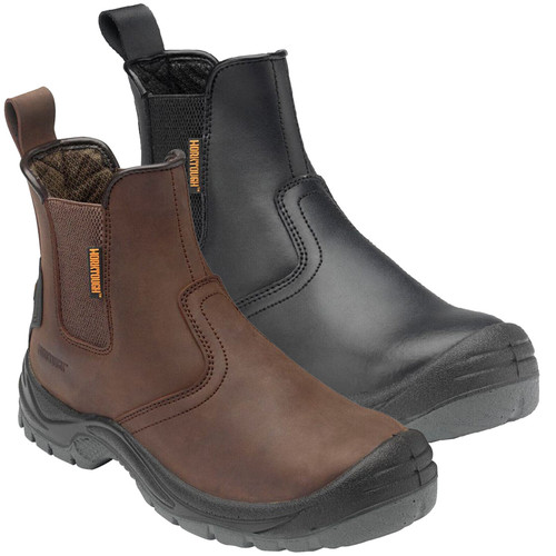 WorkTough Mens Dealer Work Safety Steel Toe Midsole Ankle Boots