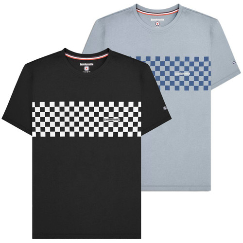 Lambretta Mens Classic Retro Two Tone Panel Mod Ska T-Shirt
