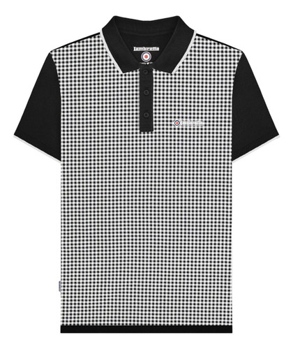 Lambretta Mens Classic Gingham Lined Mod Retro Ska Casual Polo