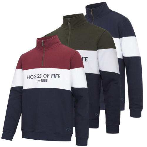 Hoggs Of Fife Dumfries 1888 Mens Pull Over Quarter Zip Sweat Shirt