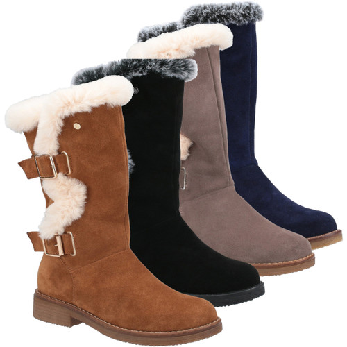 Hush Puppies Megan Womens Tall Hi Zip Up Mid Calf Boots