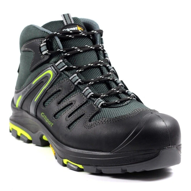 Grisport GriSport Trojan Mens Vibram Steel Toe/Midsole Work Waterproof Boots, sturdy black and gray work boots with Vibram sole, steel toe, waterproof features, and supportive midsole for professional work environments.