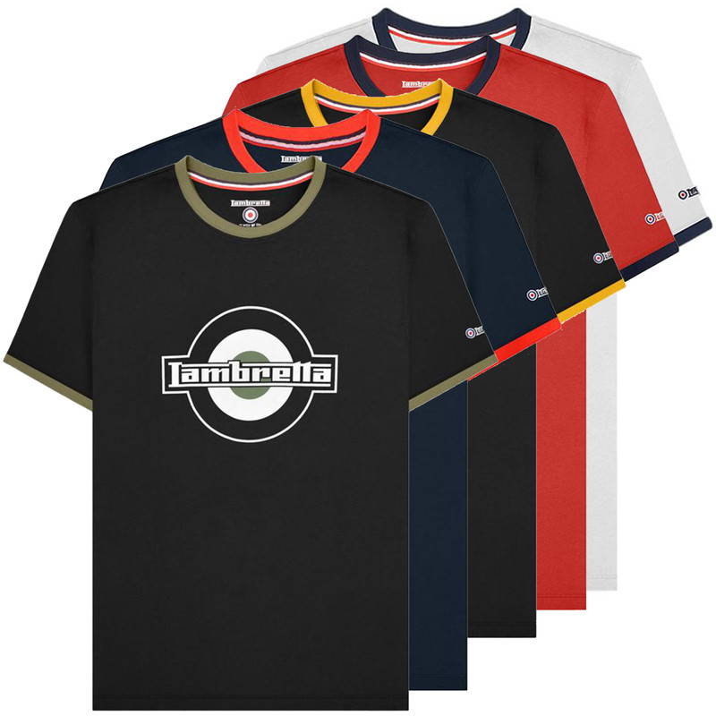 Lambretta Mens Smart Casual Retro SKA Ringer Logo Shirt