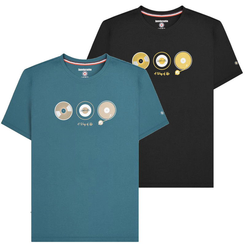 Lambretta Mens Classic Retro Target Vinyl Mod Ska T-Shirt