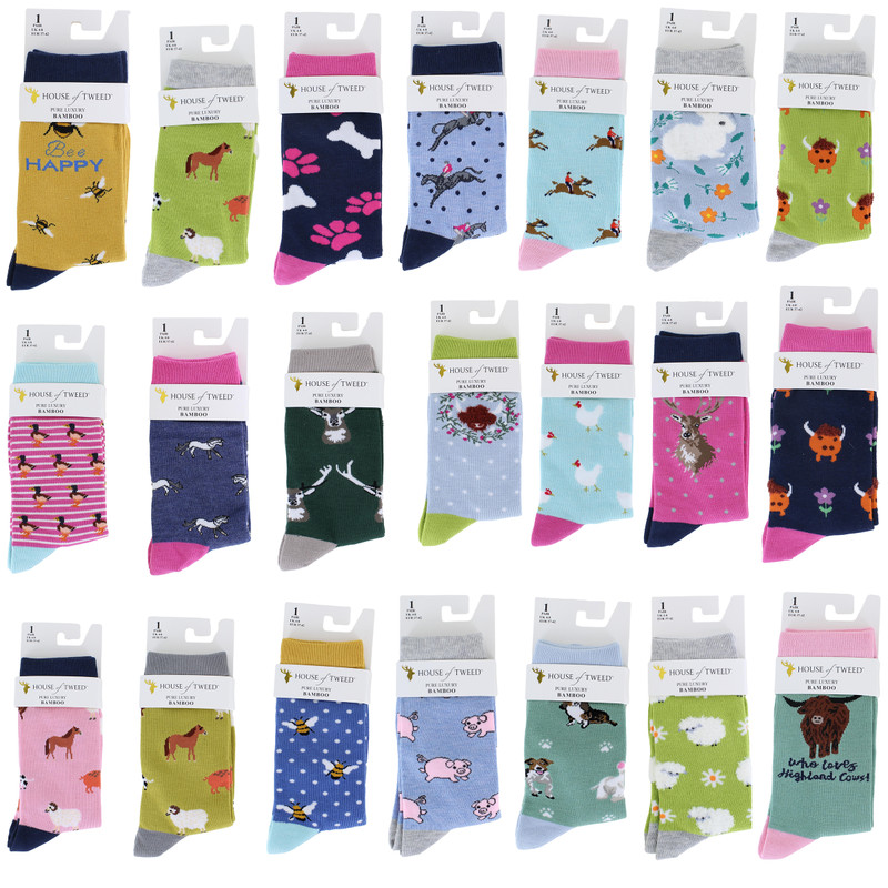 House Of Tweed Womens Animal Luxury Premium Bambo Socks