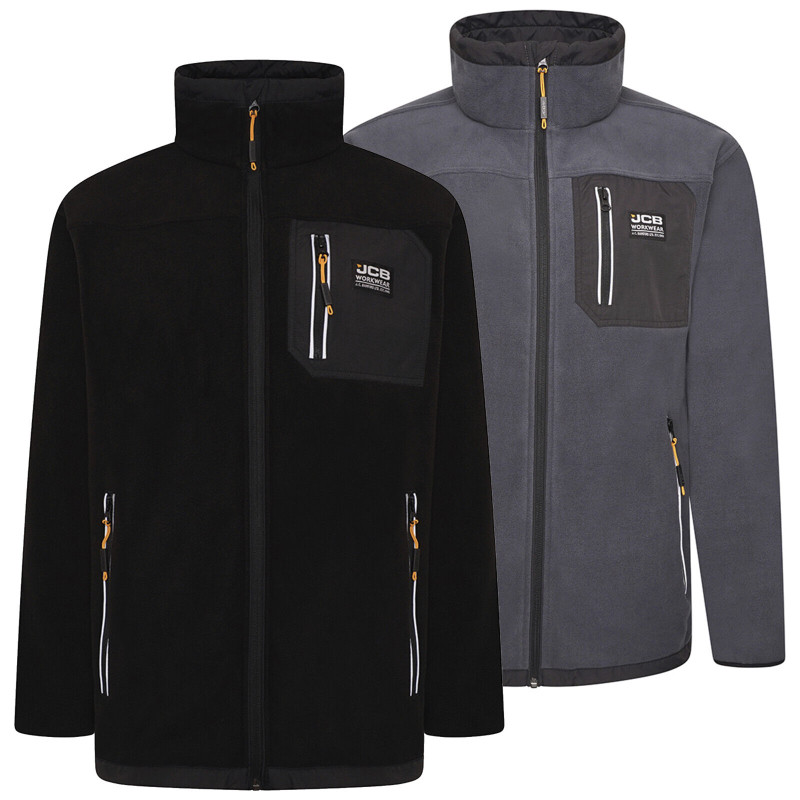 JCB Mens Trade Full Zip Up Work Warm Jacket Coat Fleece