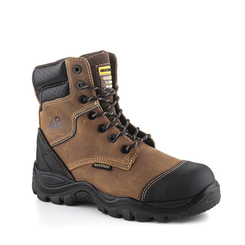 Buckbootz BSH008 Buckshot Mens High Leg Zip Up Safety Boots