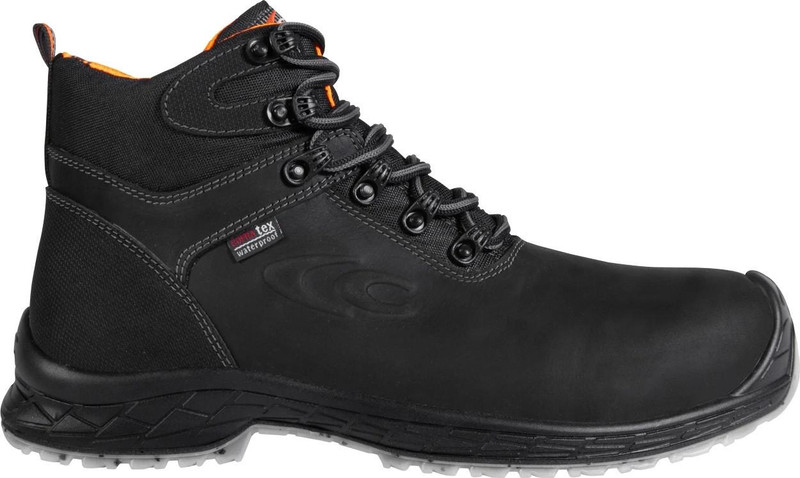 Cofra Cloudy Mens Composite Toe Midsole S7S Safety Work Boots, black waterproof safety work boots with composite toe cap and midsole for durability and protection.