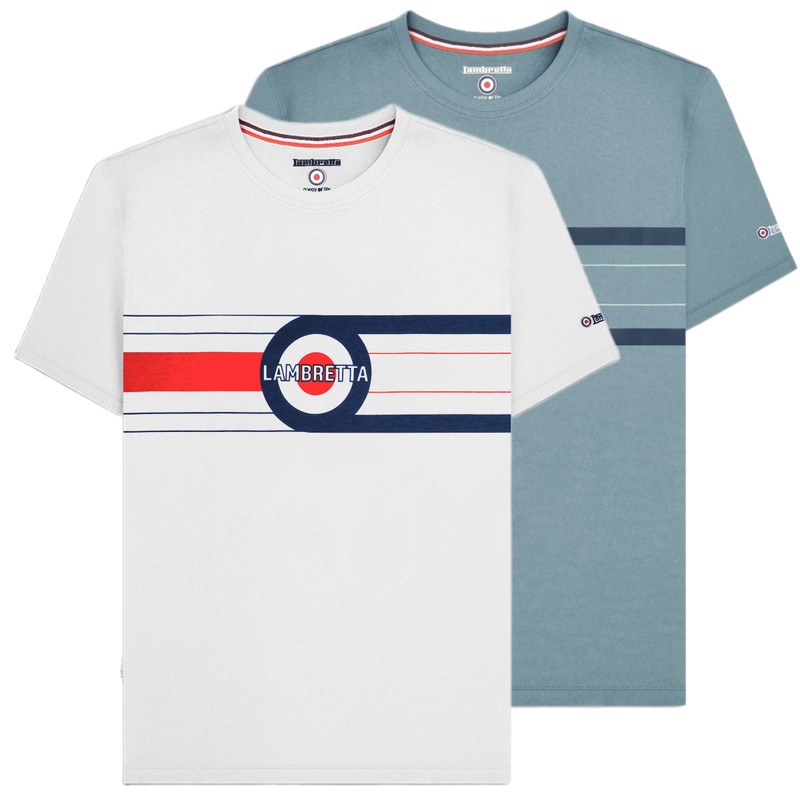 Lambretta Mens Target Band Logo Smart Classic Retro T-Shirt