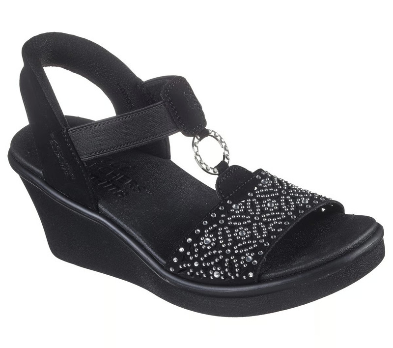 Skechers Rumble On Dancing Away Womens Slip-Ins Wedge Sandals