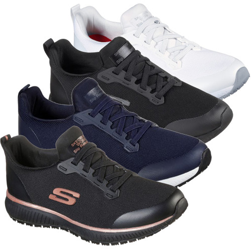 STQ Slip on Dames Sneakers Comfortabele Wandelschoenen Werkschoenen Memory Foam, Zwart, 41 EU