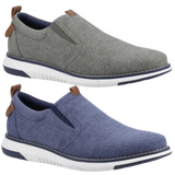 Hush Puppies Benny Mens Casual Slip On Smart Canvas Trainers Shoes