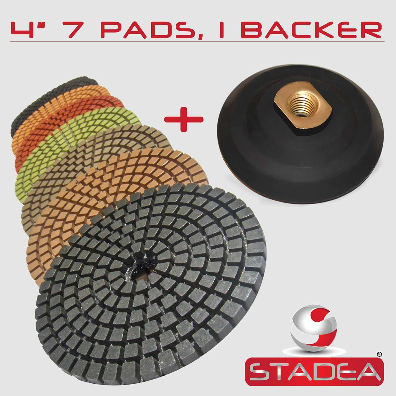 7 Inch Diamond Polishing Pads 12 PIECE /& Backer Pad Granite Concrete fabrication